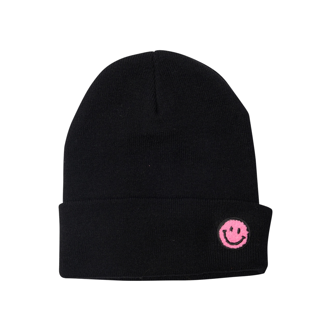 Solid Beanies with Happy Face Patches - Bugs 'n' Noodles