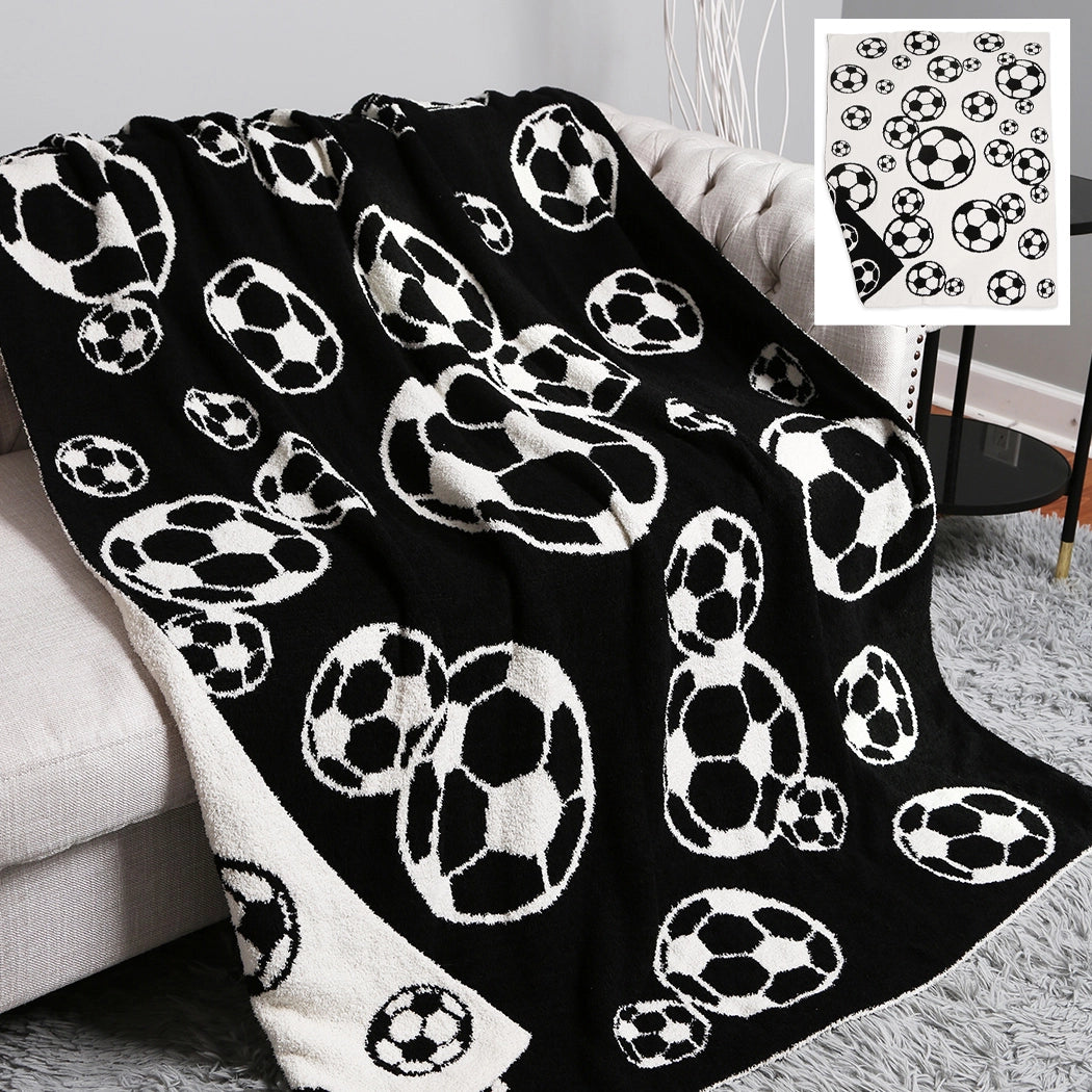 Soccer Ball Print Cozy Soft Throw Blanket - Bugs 'n' Noodles