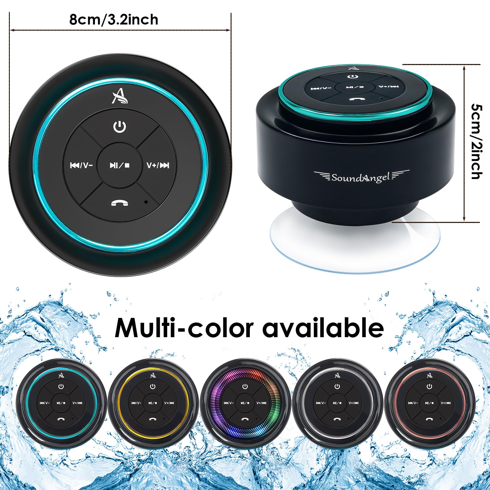 Pro Shower Speaker | Waterproof Bluetooth Shower Speaker for Teens & Tweens | IPX7 Floating Mini Speaker with 3D Bass | Perfect Christmas Tech Gift - Bugs 'n' Noodles