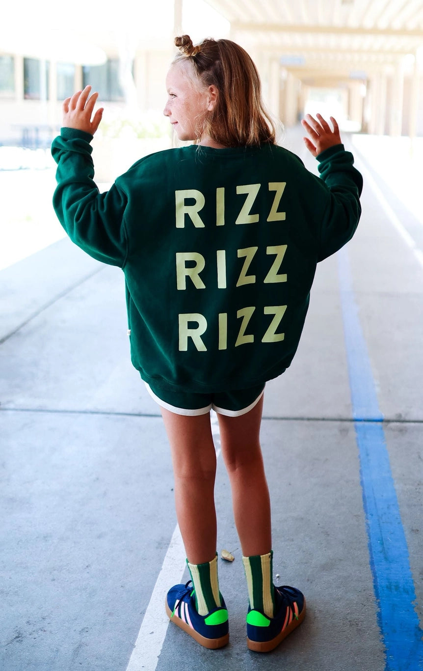 Rizz | Forest Green | Oversized Drop Shoulder | Kids