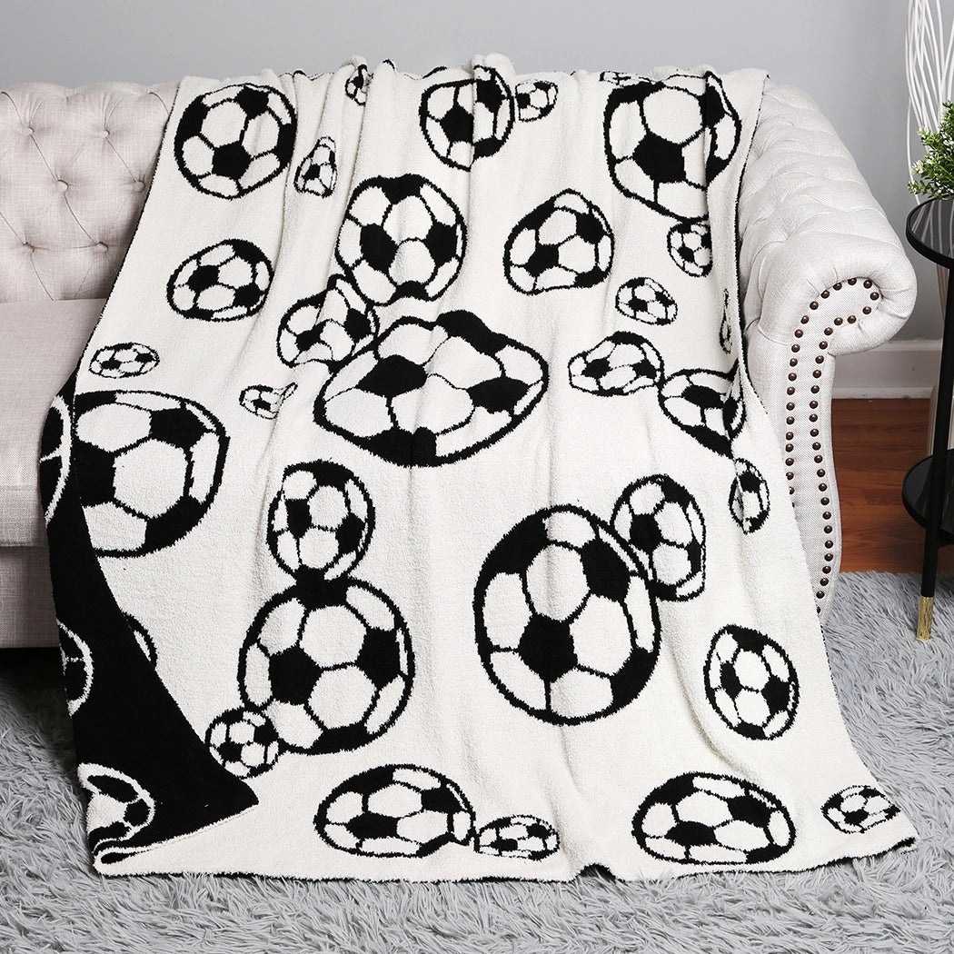 Soccer Ball Print Cozy Soft Throw Blanket - Bugs 'n' Noodles